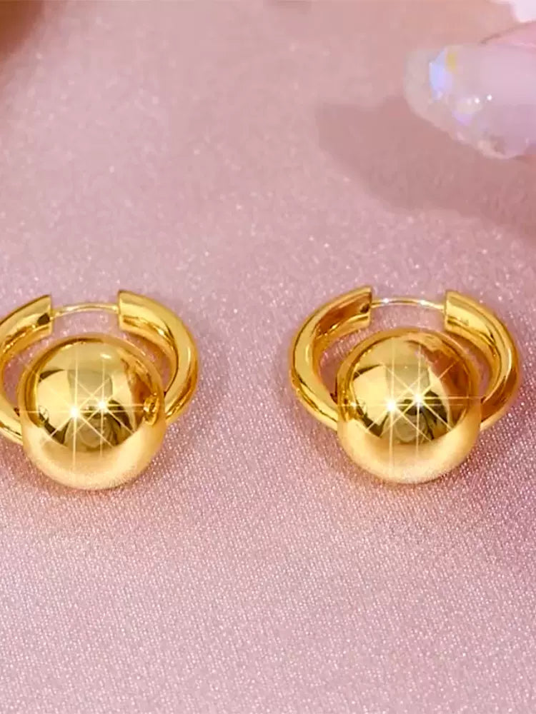 Ball hoops earring