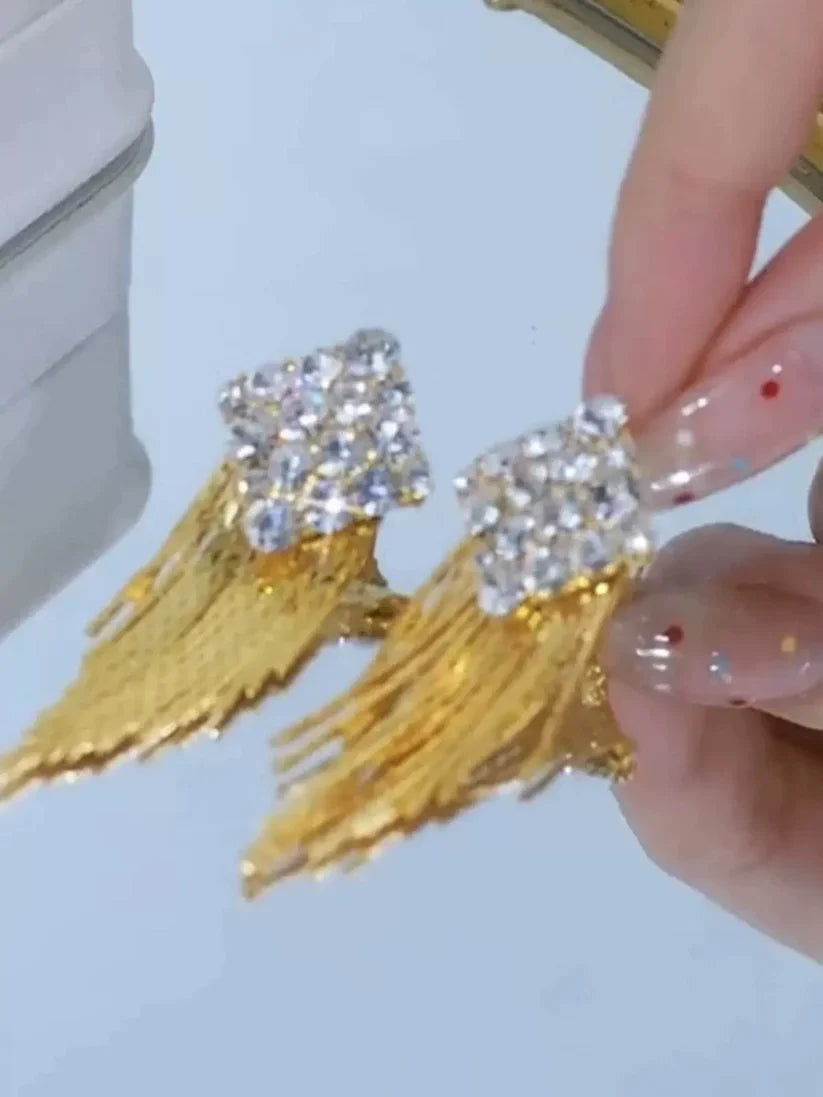 18k gold plated Diamond zircon earrings