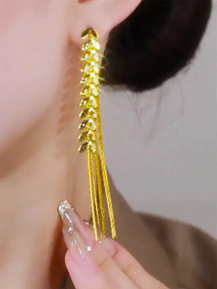 Tassel earring(24k gold plated)